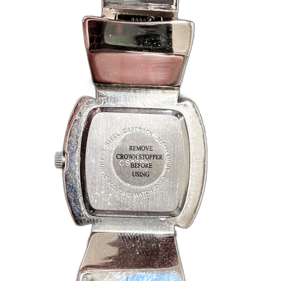 Vivani Diamond Studded Silver Hinge Bracelet Watch - Picture 4 of 5